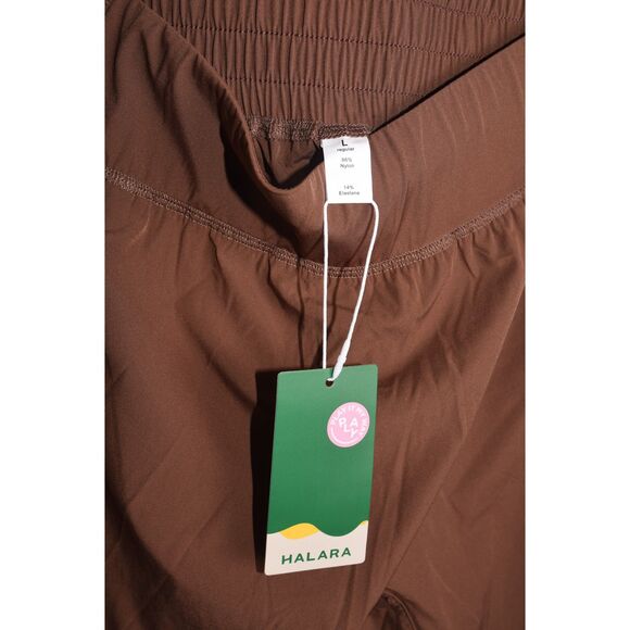 Halara Play It My Way Large Yoga Nylon Elastane Pants Brown NWT - Picture 4 of 5
